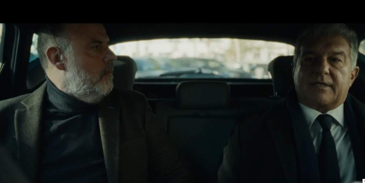 Joan Laporta i Jordi Basté al cotxe, anant al Camp Nou   2Cat