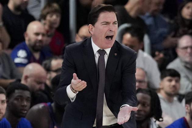 Xavi Pascual, intens durant un partit del Barça de bàsquet / Foto: EFE