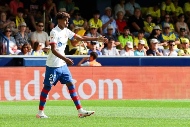 Lamine Yamal,  durant el seu primer partit com a titular amb el Barça / Foto: Europa Press