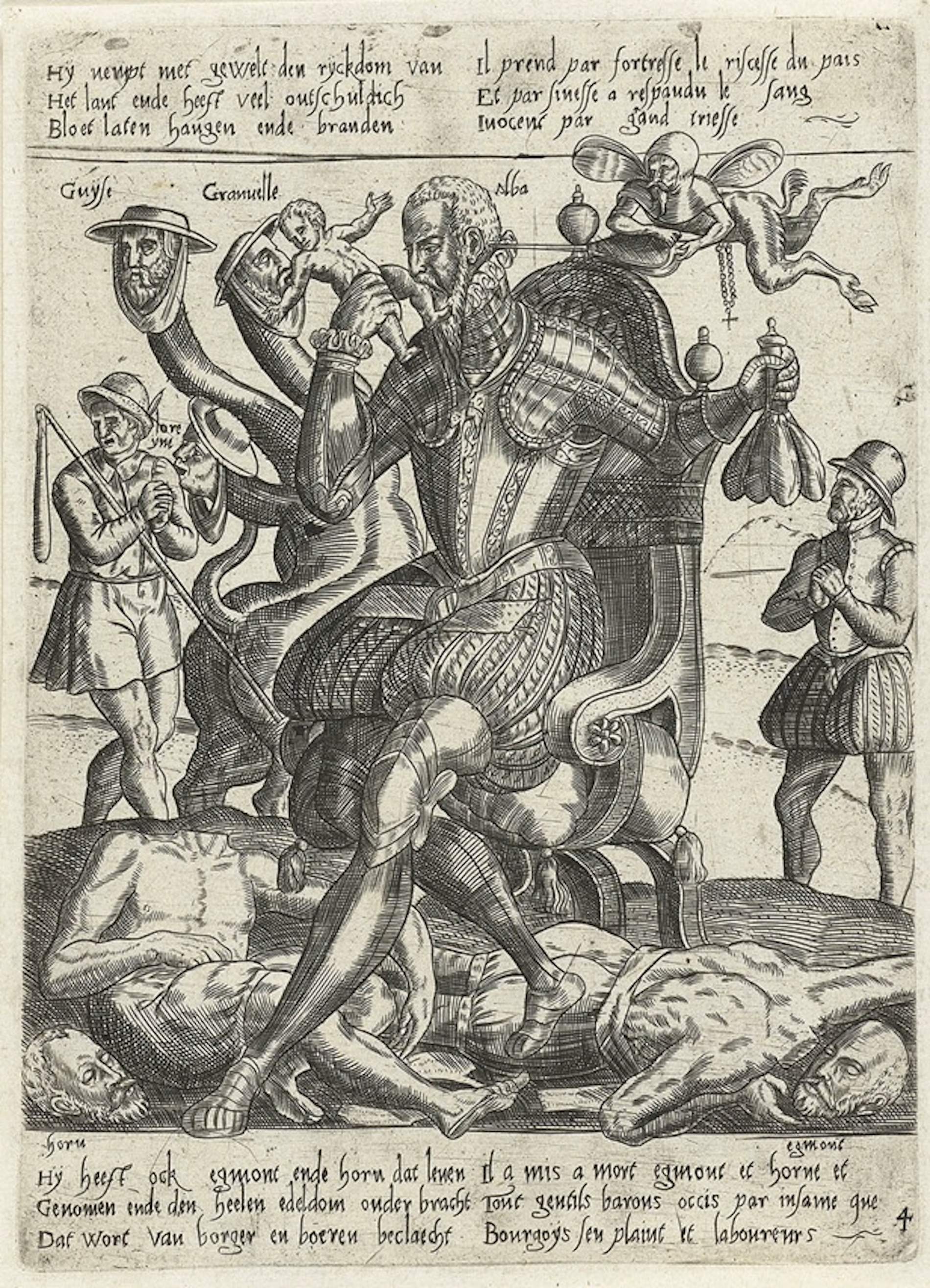 Cartell alegoric de les matances ordenades pel duc d'Alba. Font Museu Reial de la Haia