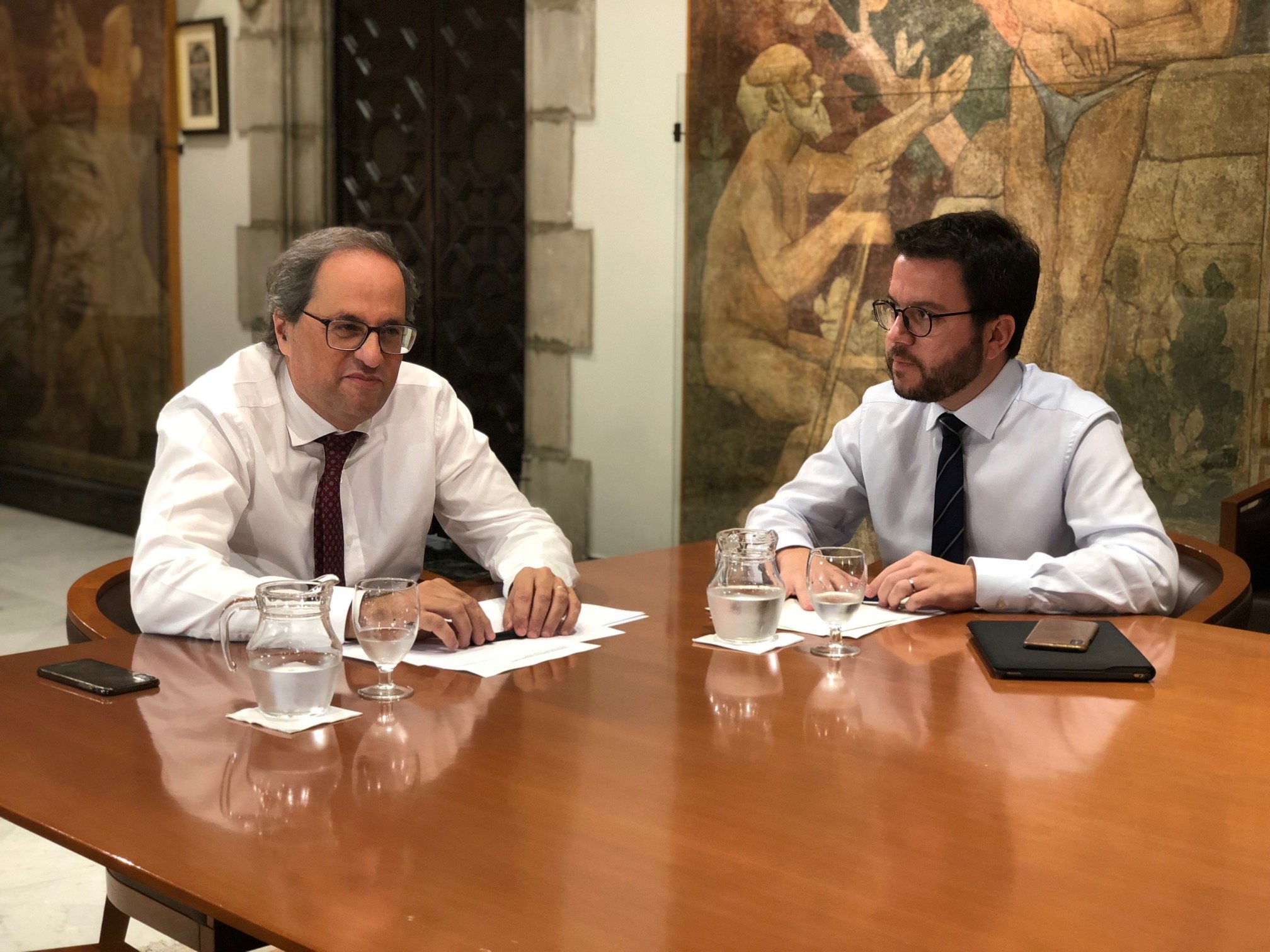 Torra i Aragonès es conjuren per la unitat del Govern "com a mínim fins al dia de la sentència"