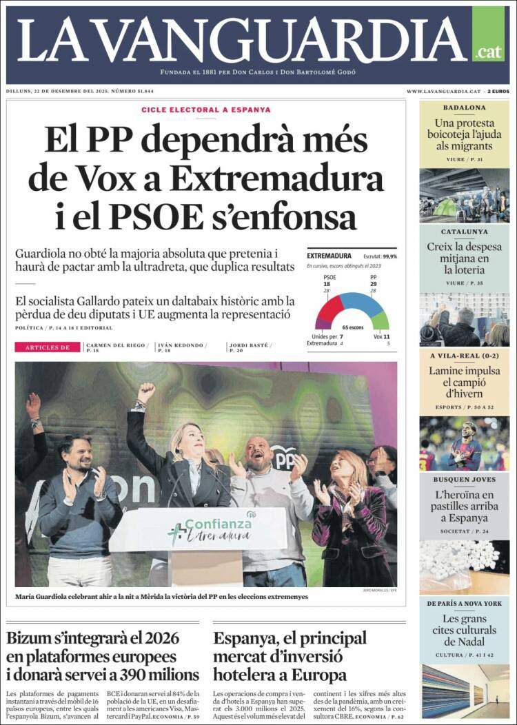 La Vanguardia, 22 desembre 2025