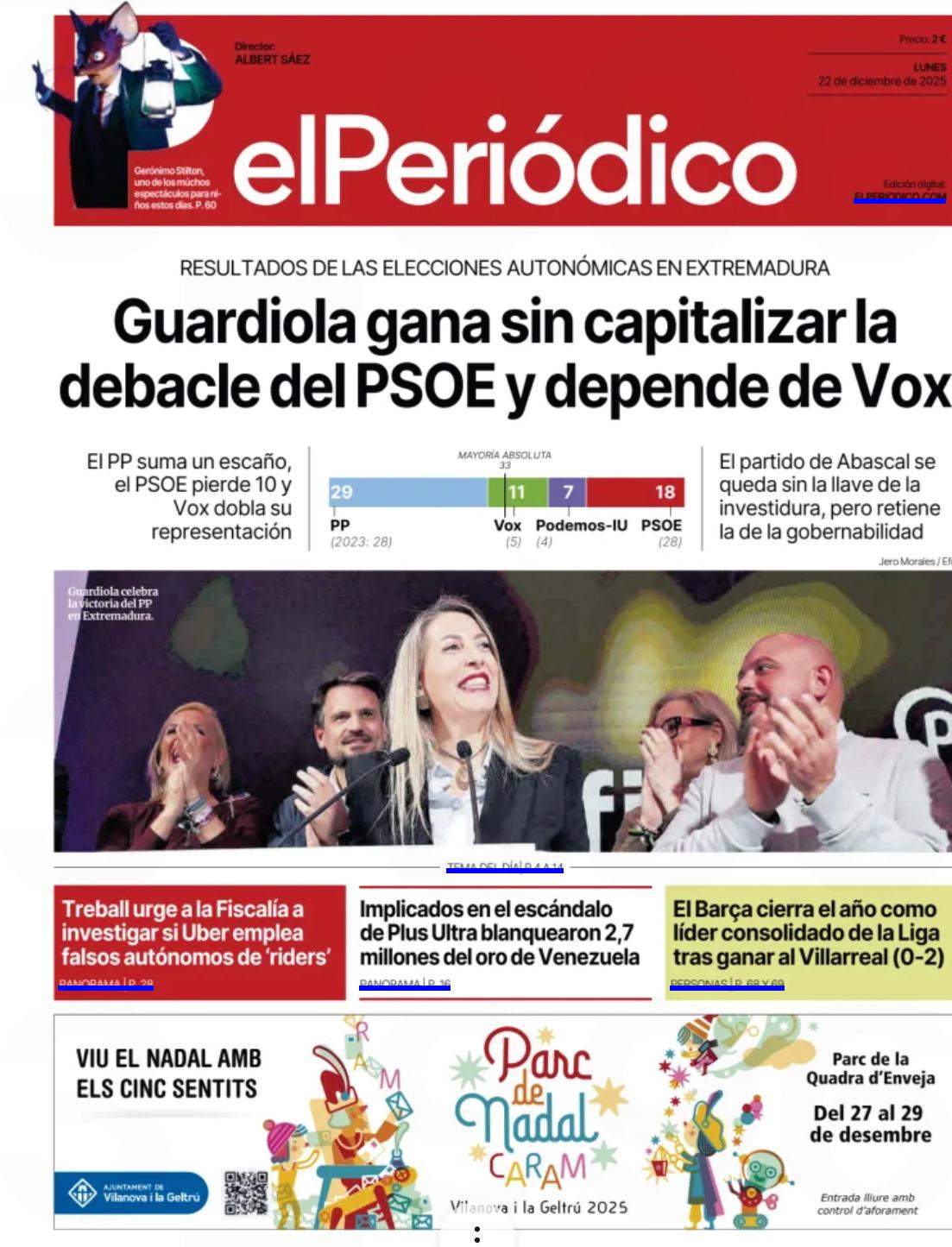 El Periodico, 22 desembre 2025