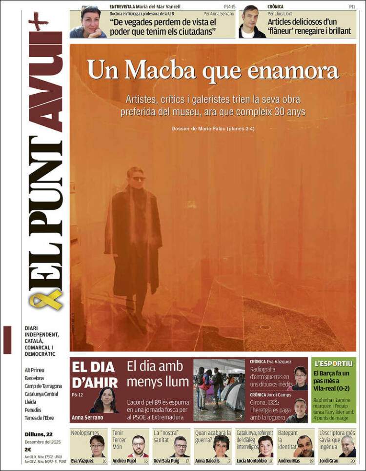 El Punt Avui, 22 desembre 2025