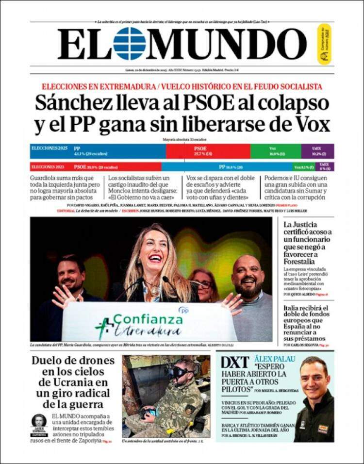 El Mundo, 22 desembre 2025