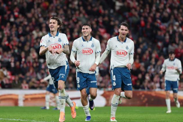 Carlos Romero celebra un gol de l'Espanyola / Foto: EFE