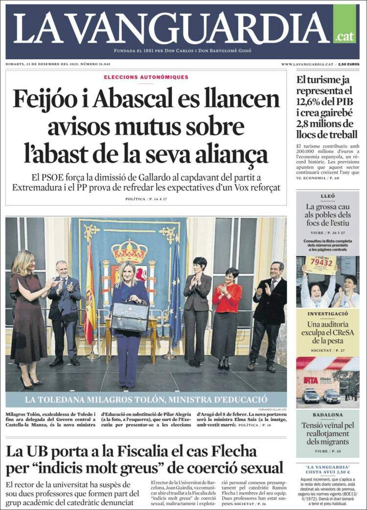 La Vanguardia, 23 desembre 2025