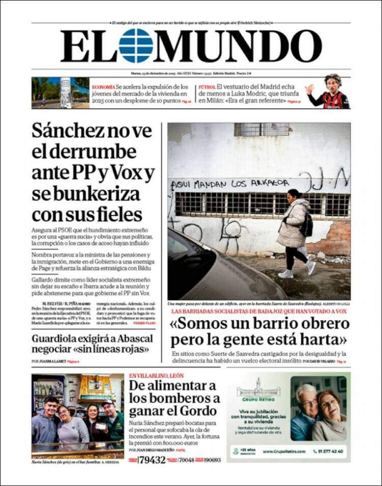 El Mundo, 23 desembre 2025