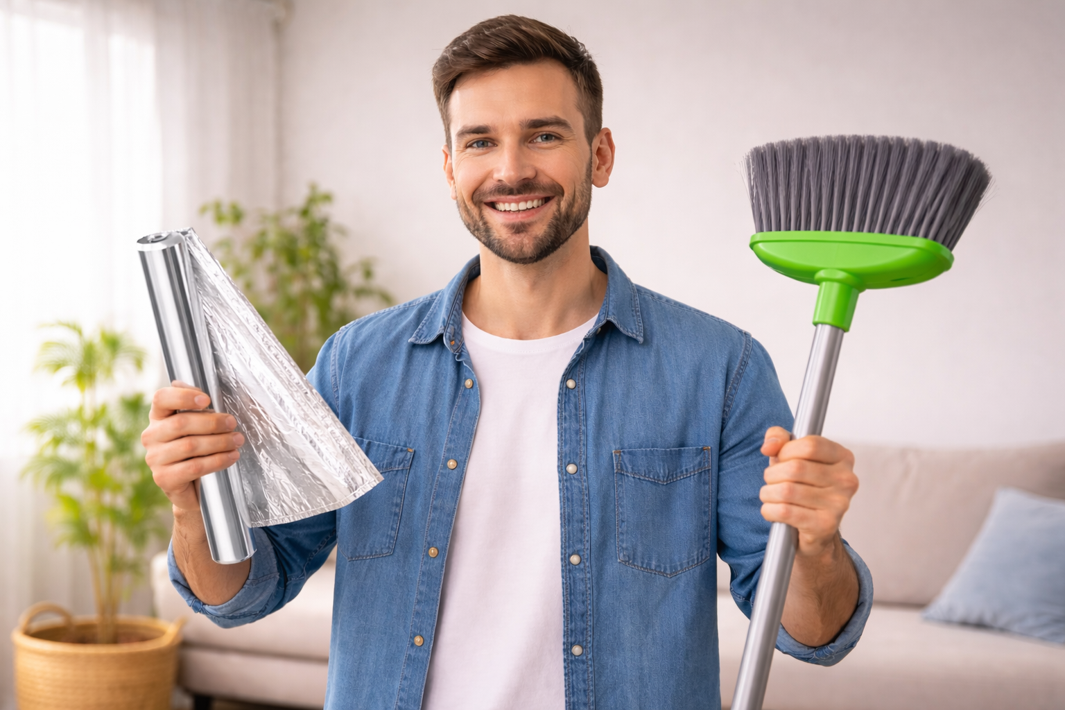 Posar paper d'alumini a l'escombra: el truc senzill que canvia la neteja