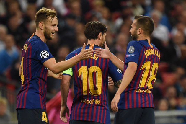 Rakitic Jordi Alba Messi Barça Tottenham gol EFE
