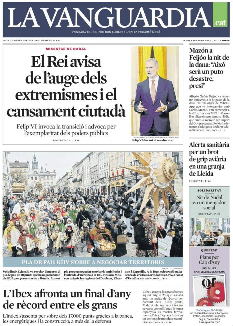 La Vanguardia, 25 desembre 2025 La Vanguardia, 25 desembre 2025