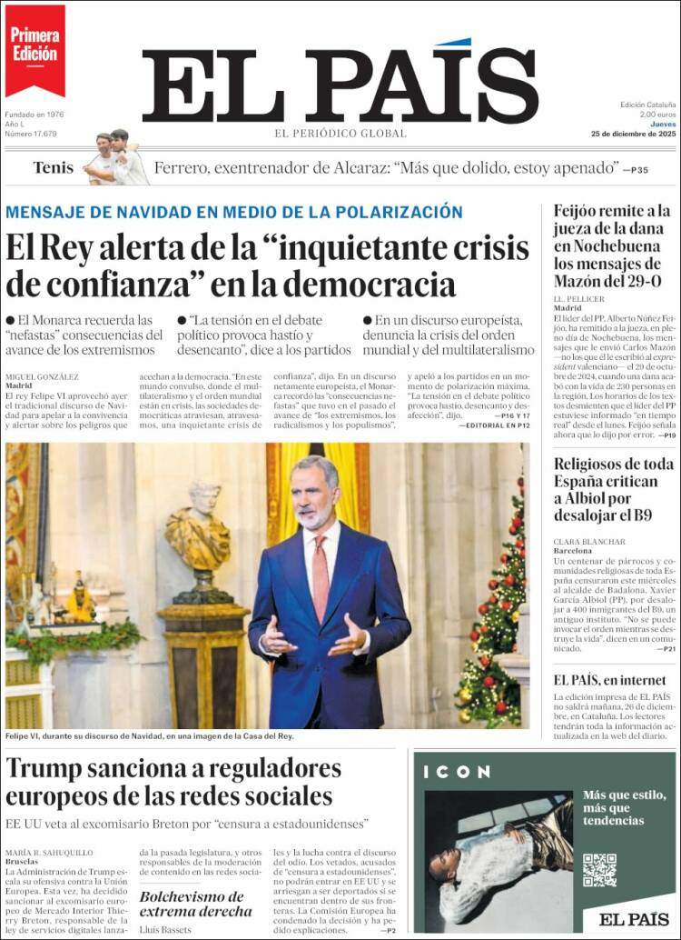 El Pais, 25 desembre 2025 El Pais, 25 desembre 2025