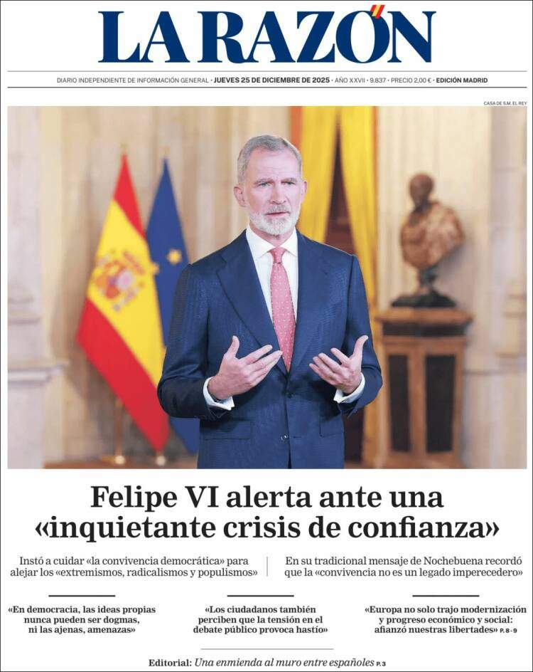 La Razon, 25 desembre 2025 La Razon, 25 desembre 2025