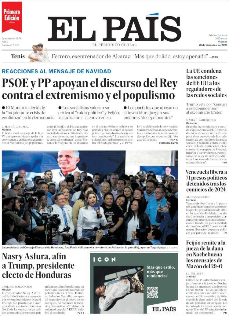 El Pais, 26 desembre 2025