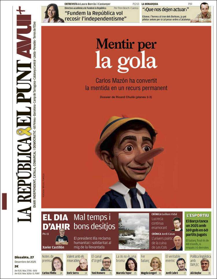 El Punt Avui, 27 desembre 2025