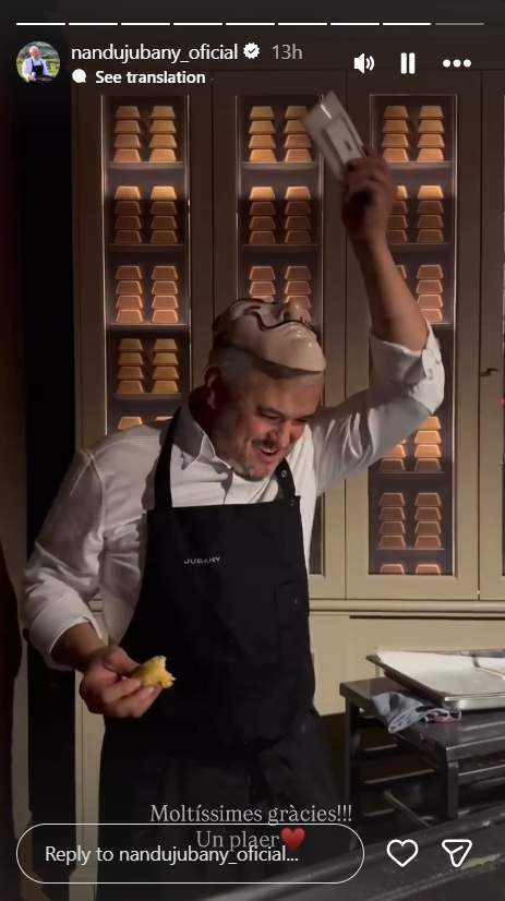 Nandu Jubany cuinant per l'aniversari de Gerard Romero  / Instagram