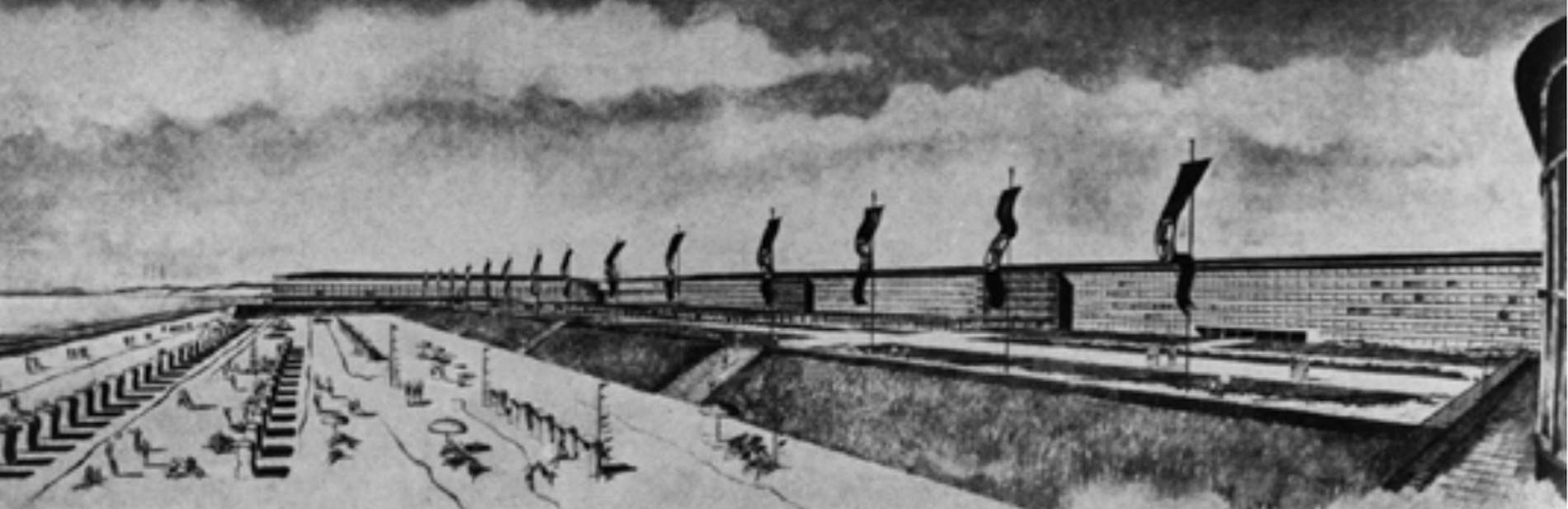 Esbós del projecte Prora, obra de l'arquitecte Klotz. Font Dokumentations Zentrum Prora