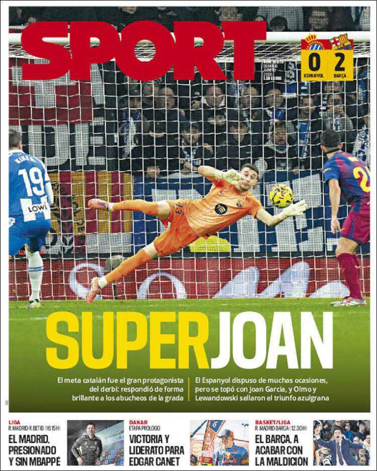 Sport, portada del 04/01/2026