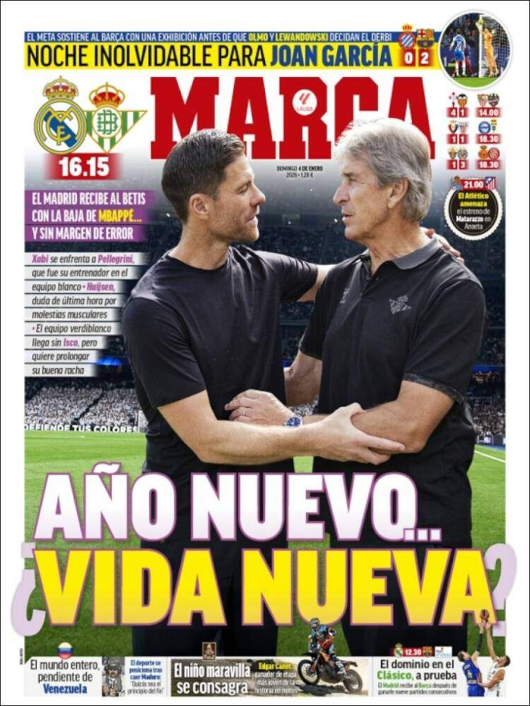 Marca, portada del 04/01/2026