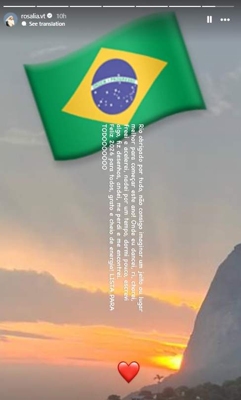 Storie de agradecimiento en Brasil Instagram