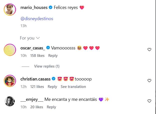 Los comentarios de la foto de Mario Casas y Melyssa Pinto   Instagram