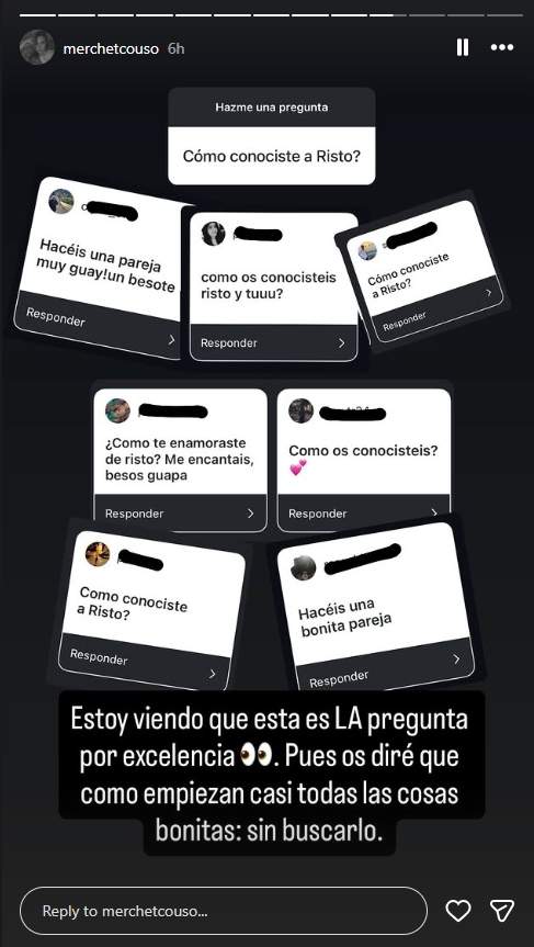 Merche respon a la pregunta sobre com va conèixer a Risto Mejide / Instagram