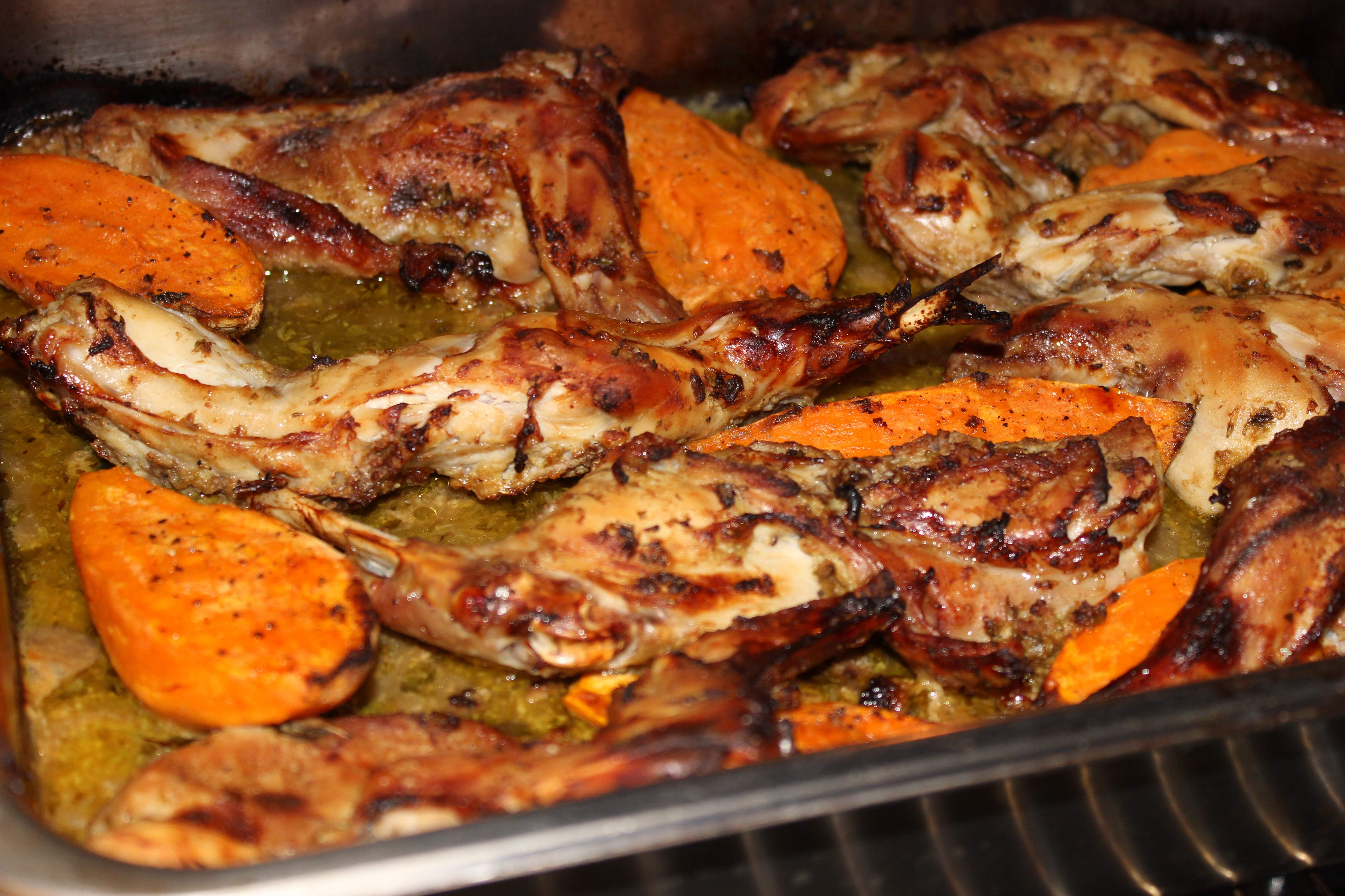 coure conill amb moniatos