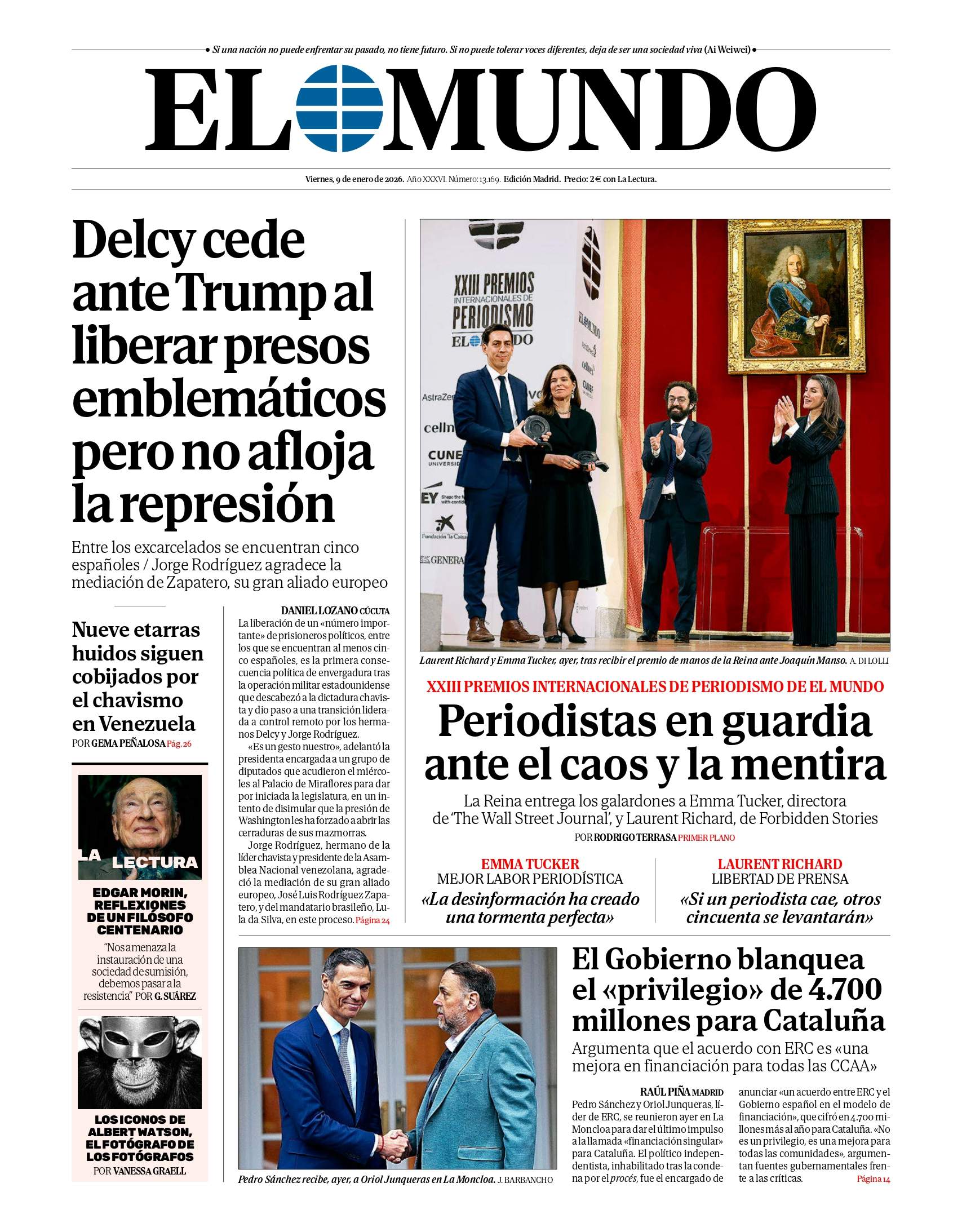 El Mundo, 9 gener 2026 El Mundo, 9 gener 2026