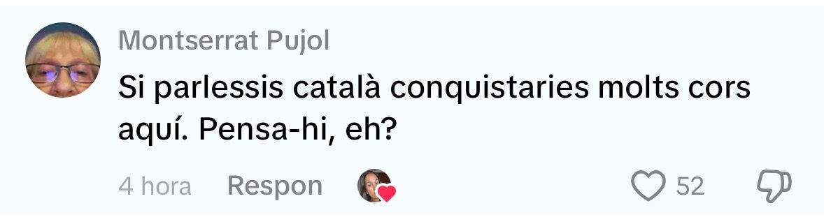 Comentari de l'usuari Montserrat Pujol / TikTok