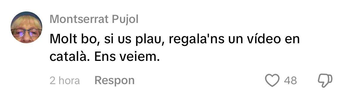 Comentari Montserrat Pujol / TikTok