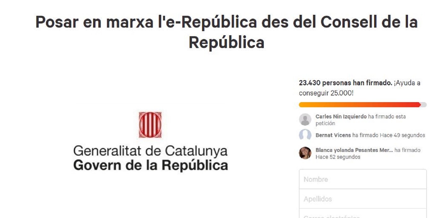La petición para poner en marcha la e-República ya supera las 23.000 firmas