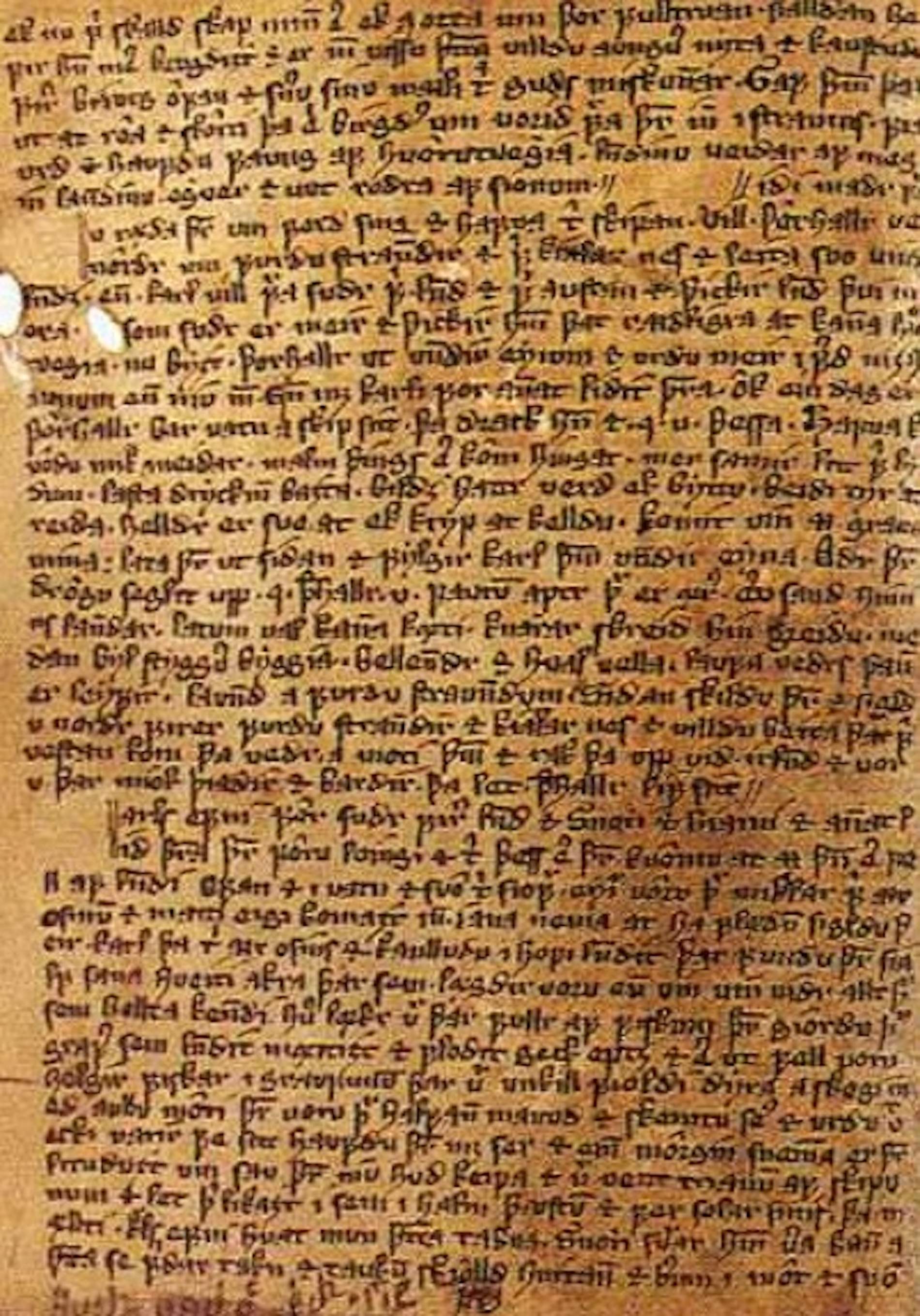 Una de les pàgines de la Saga d'Erik (segle XIV). Font Wikimedia Commons