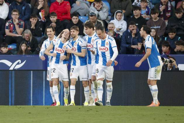 El Espanyol celebra un gol contra el Levante  / Foto: EFE