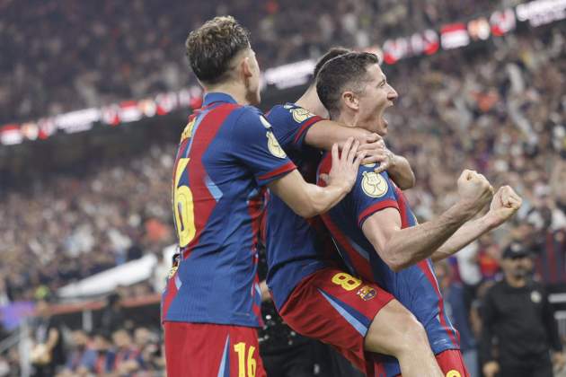 Celebració del Barça contra el Reial Madrid a la final de la Supercopa d'Espanya / Foto: EFE