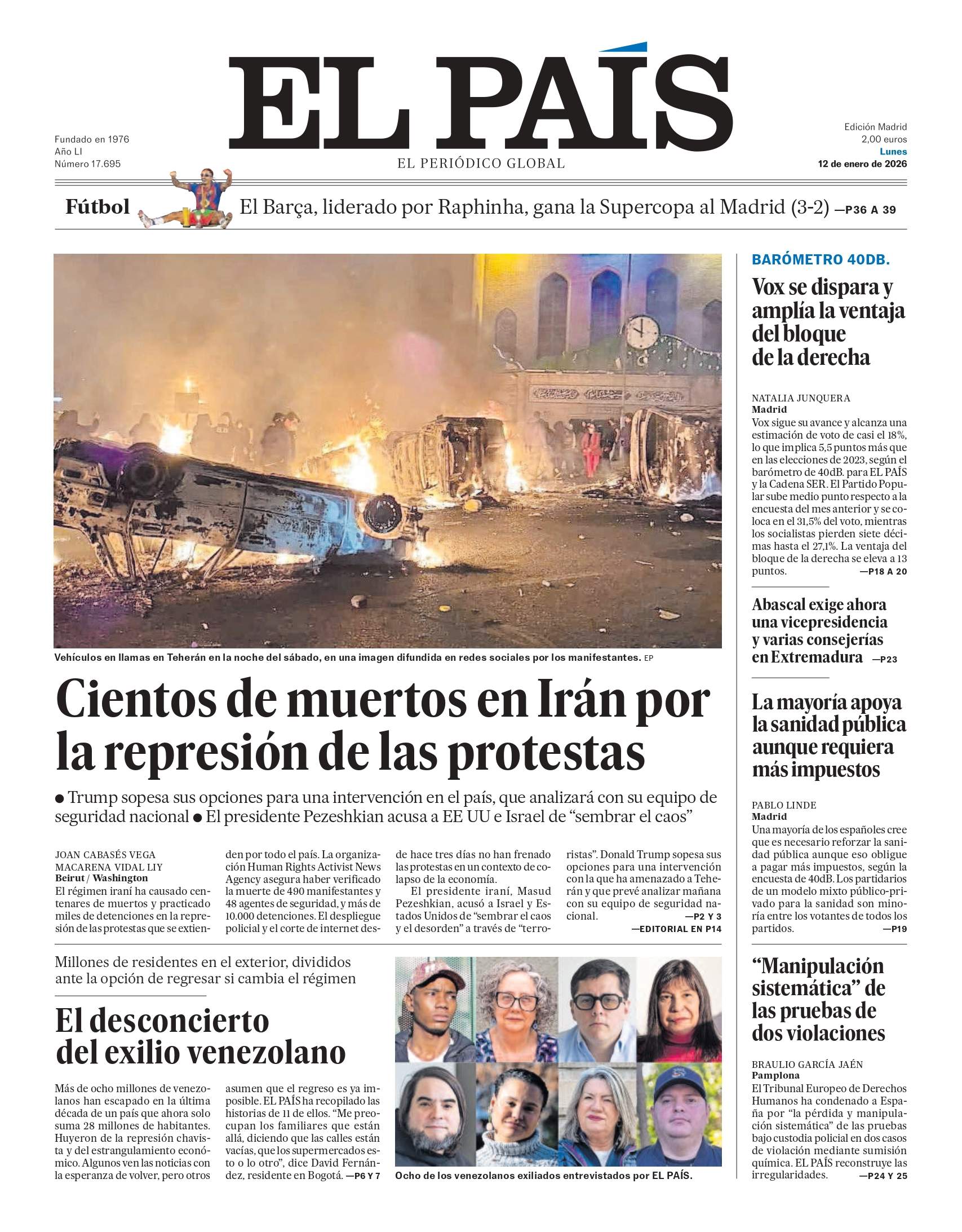 El Pais, 12 gener 2026