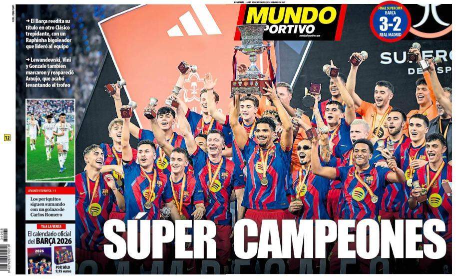 Mundo Deportivo portada 12 01 2026 Mundo Deportivo portada 12 01 2026