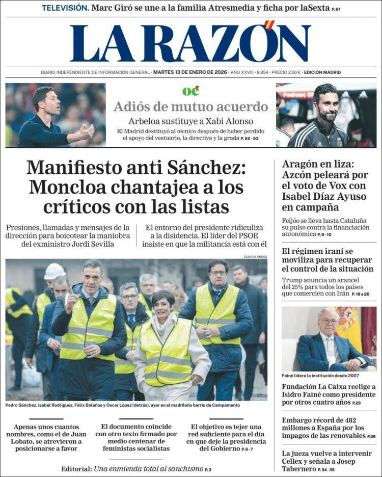 La Razon, 13 gener 2026