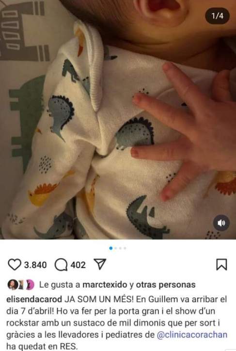 El passat abril naixia en Guillem, el fill de l'Elisendas Carod IG