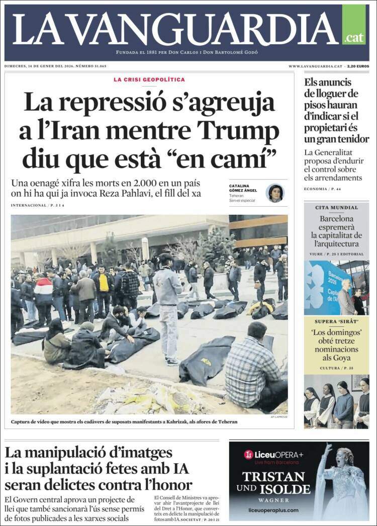 La Vanguardia, 14 gener 2026