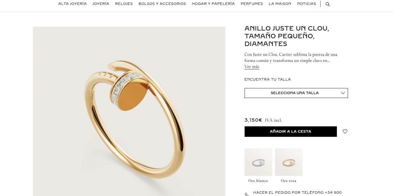 Anell de Cartier, el regal del nòvio de Victoria Federica  / Pàgina Web