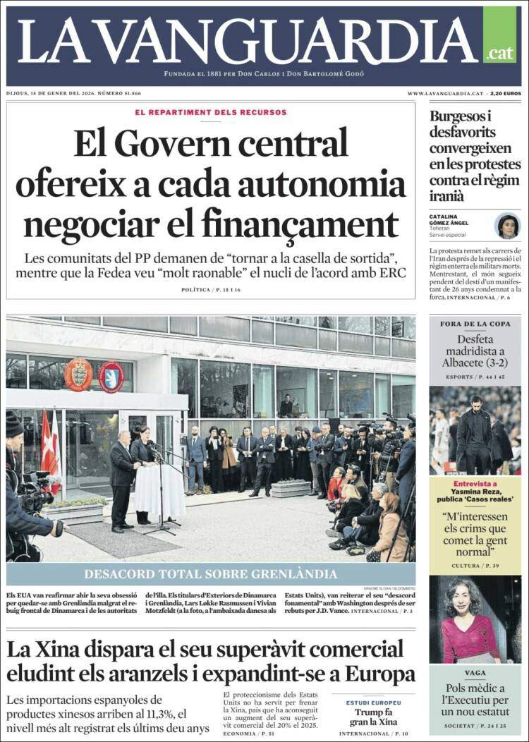 La Vanguardia, 15 gener 2026