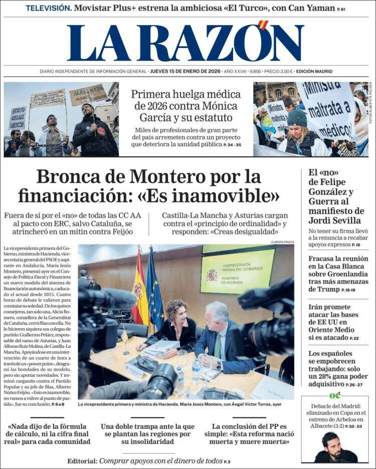 La Razon, 15 gener 2026