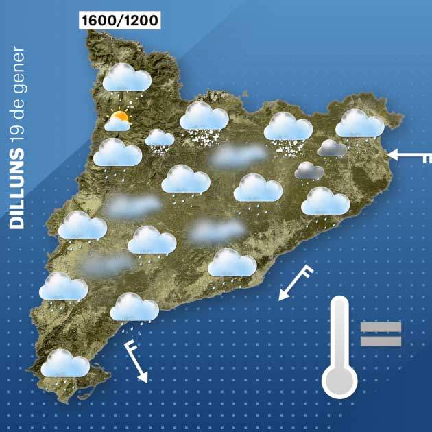 Mapa Catalunya dilluns 18-1
