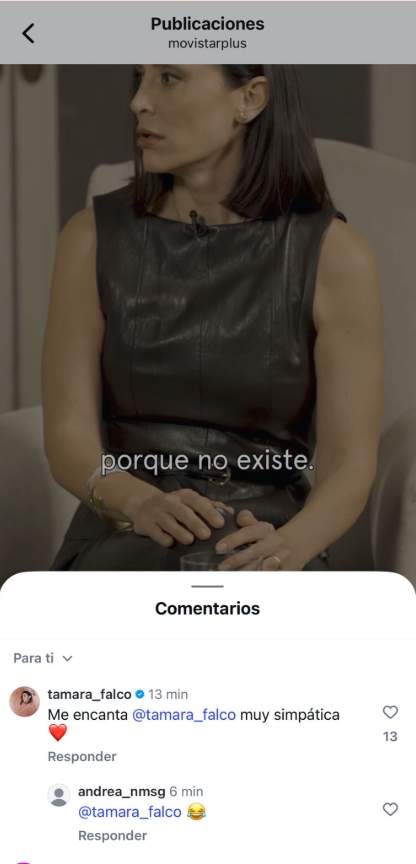 Tamara Falcó es comenta a ella mateixa en una publicació / Instagram