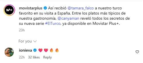 El comentari d'Íñigo Onieva a la publicació / Instagram