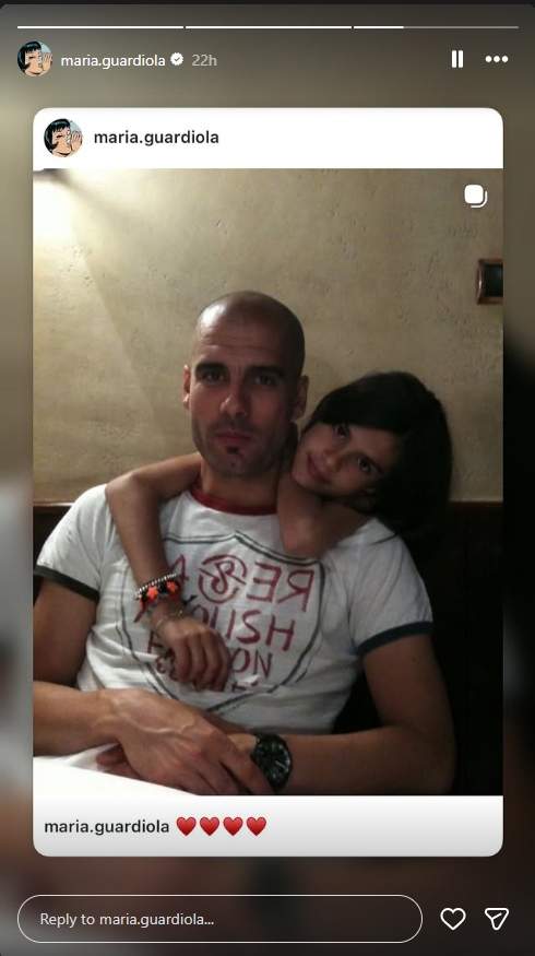 Felicitación de Maria Guardiola a Pep Guardiola / Instagram 