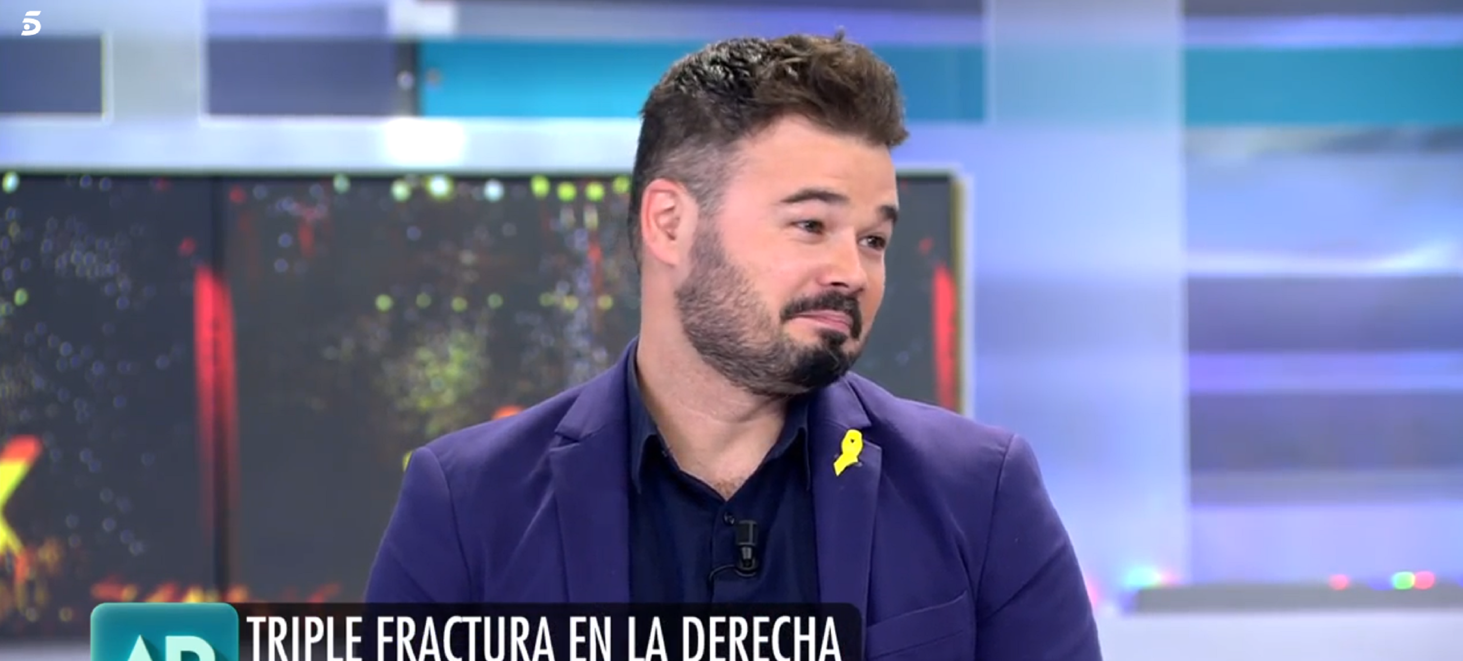 La ironia de Rufián sobre la gent d'esquerres monàrquica