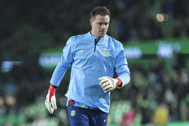 Ter Stegen, durante un calentamiento con el Barça / Foto: Europa Press