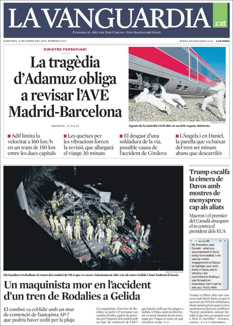La Vanguardia, 21 gener 2026