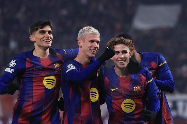 El Barça celebra gol a la Champions League / Foto: EFE El Barça celebra gol a la Champions League / Foto: EFE